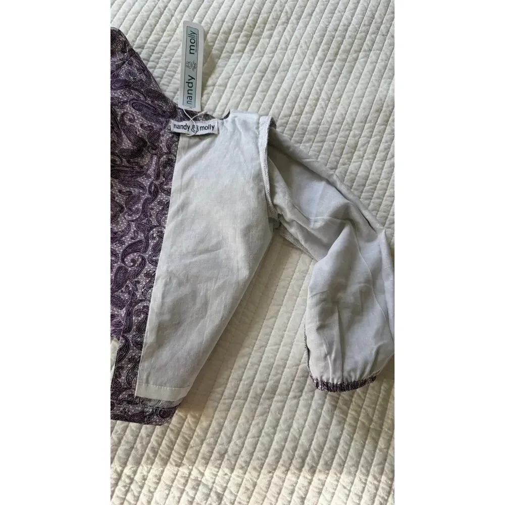 Nandy & Molly Baby Purple Paisley 2-Piece Top & Bloomers Set NWT 0-3 m